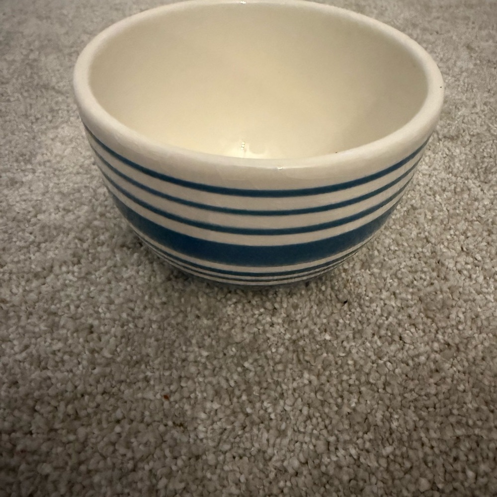 Boston Warehouse Blue and White Striped Bowl